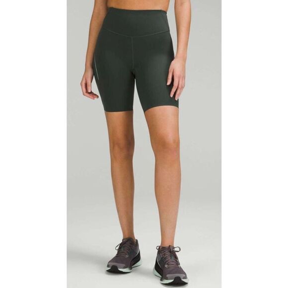 LULULEMON ATHLETICA Base Pace High-Rise Reflective Short 8' in Smoked Spruce Siz - Picture 2 of 5